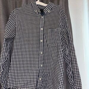 Banana Republic Navy and White Checkered Shirt